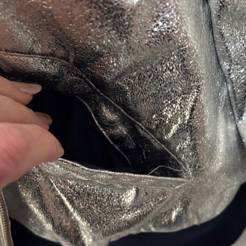Eloquii Silver Bomber Jacket - Picture 3 of 7